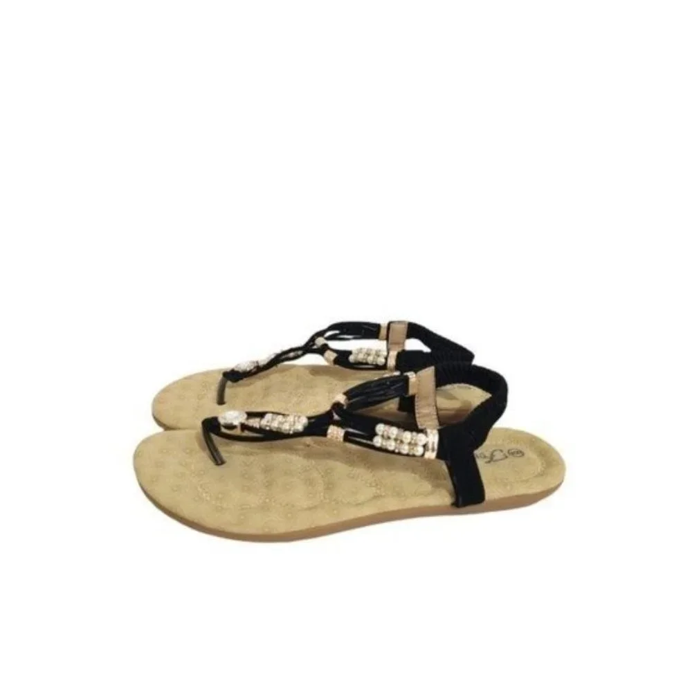 Forever Women's Elastic Ankle Strap Slip On Sandal, size 6